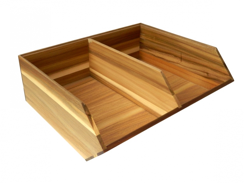 Acacia Wood Pantry Bin with Dividers - Versatile Kitchen Storage Organizer